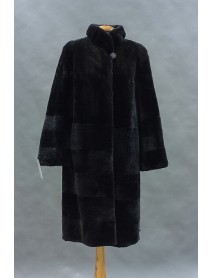 Пальто бобр черный мод. П-09