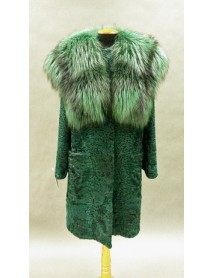 Пальто каракуль зеленый 